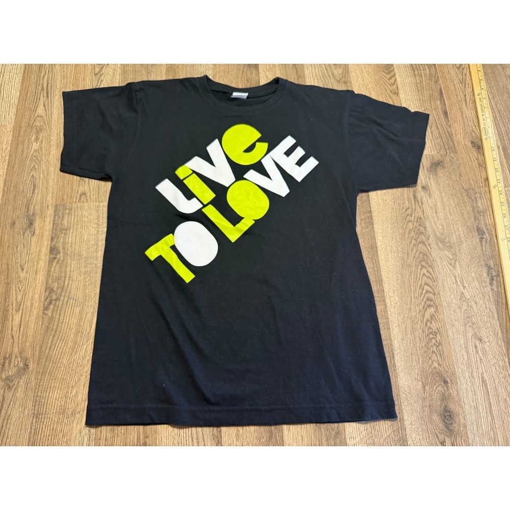 Zumba Live To Love T-Shirt Unisex One Size Black Neon Yellow Fitness Adult